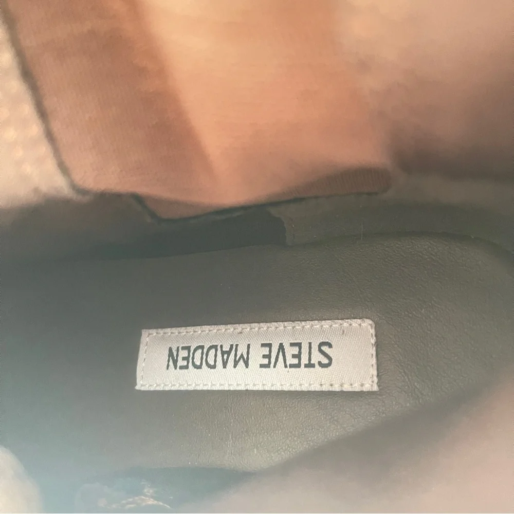 Steve Madden Chunky Brown Leather Ankle Boots size 5M - Picture 4 of 7